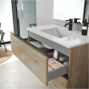 Meuble salle de bain suspendu ZEN 80cm Cannelle avec vasque